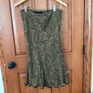 Vintage Jones New York Black and Tan Paisley Midi Skirt